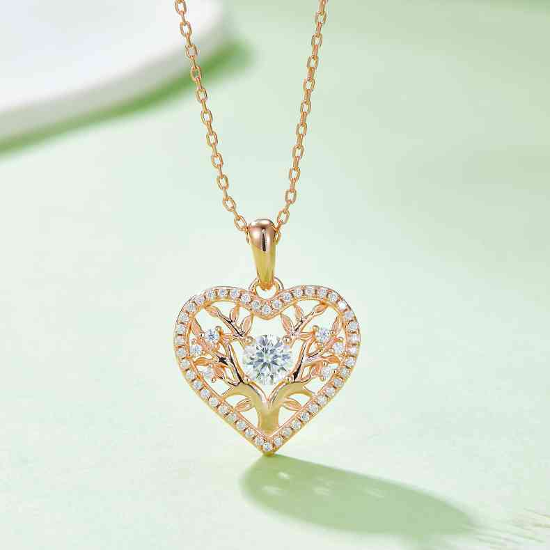 Moissanite 925 Sterling Silver Heart Shape Necklace