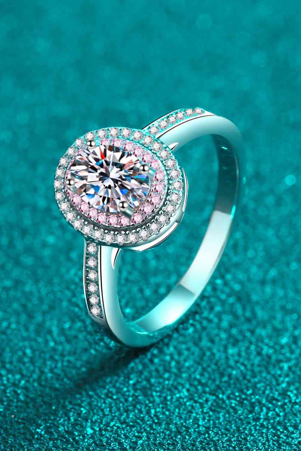 1 Carat Moissanite 925 Sterling Silver Halo Ring