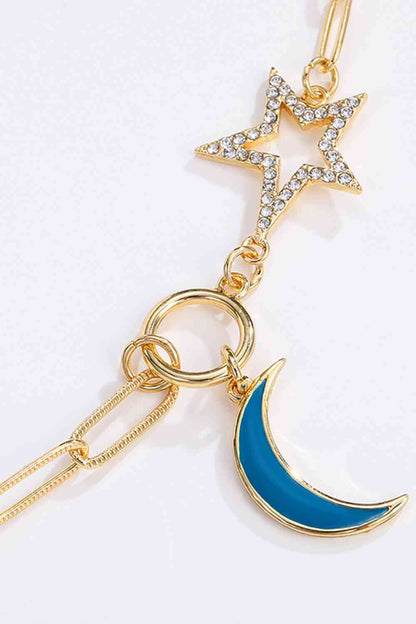 5-Piece Wholesale Star and Moon Rhinestone Alloy Necklace