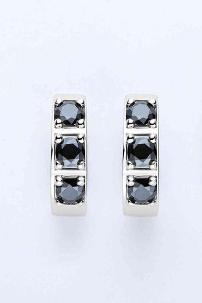 Inlaid Moissanite Huggie Earrings