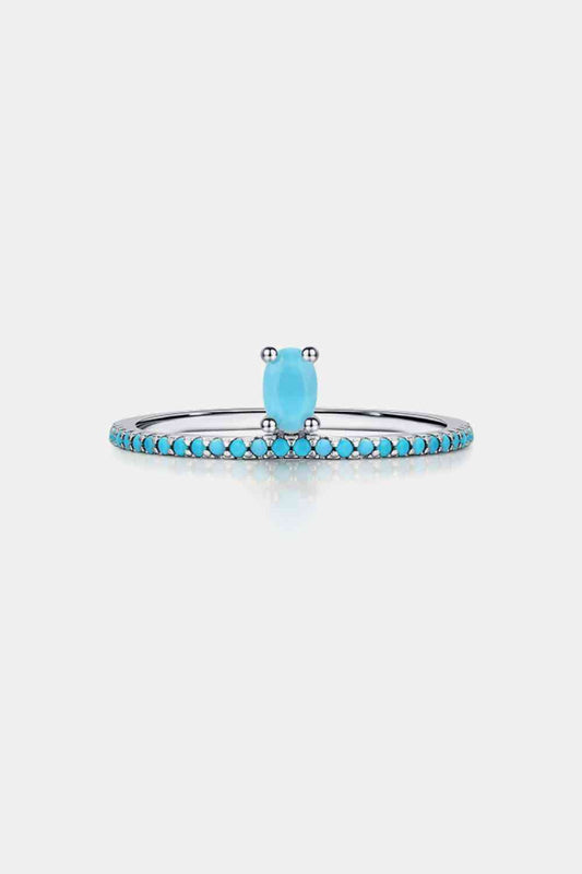 925 Sterling Silver Artificial Turquoise Ring