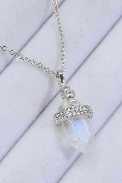 925 Sterling Silver Moonstone Pendant Necklace