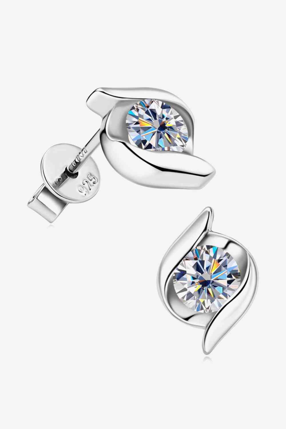 1 Carat Moissanite 925 Sterling Silver Stud Earrings