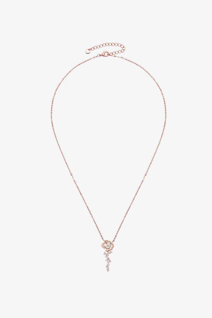 925 Sterling Silver 18K Rose Gold-Plated Pendant Necklace