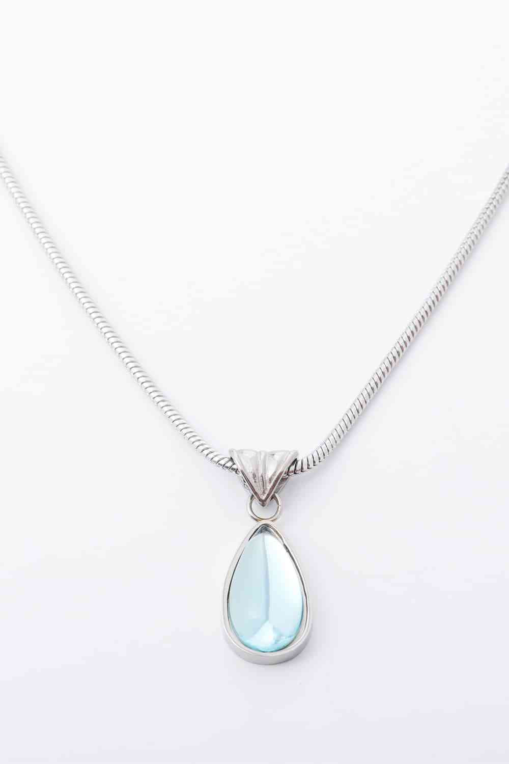 Teardrop Shape Titanium Steel Pendant Necklace