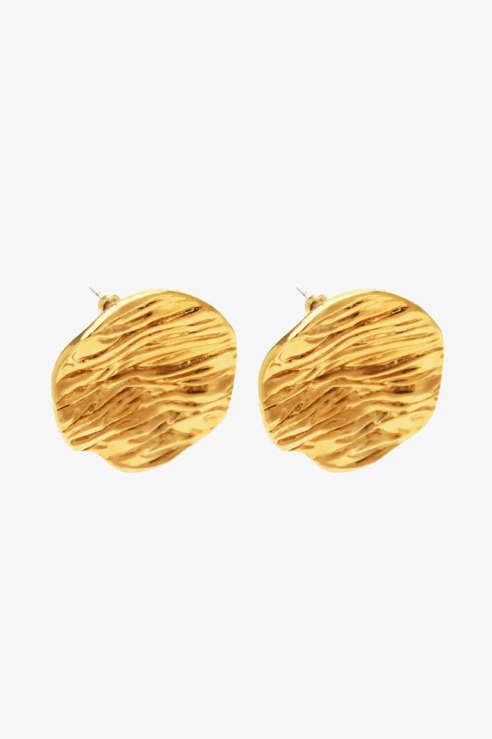 18K Gold-Plated Textured Stud Earrings