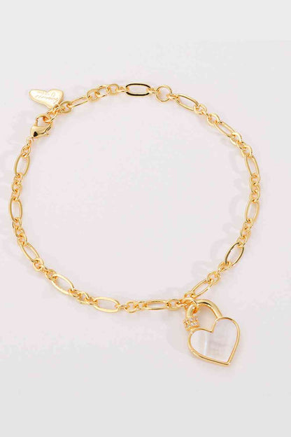 Heart Lock Charm Bracelet