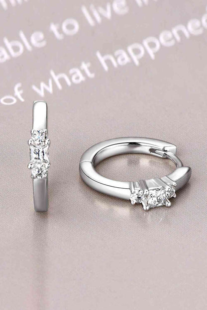 Moissanite 925 Sterling Silver Huggie Earrings