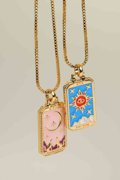 Tarot Card Pendant Copper Necklace