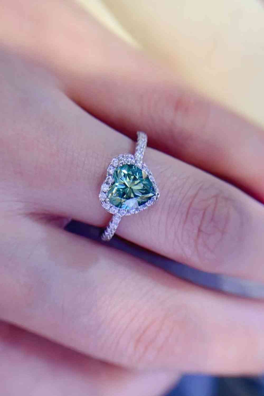 1-Carat Moissanite Heart Ring