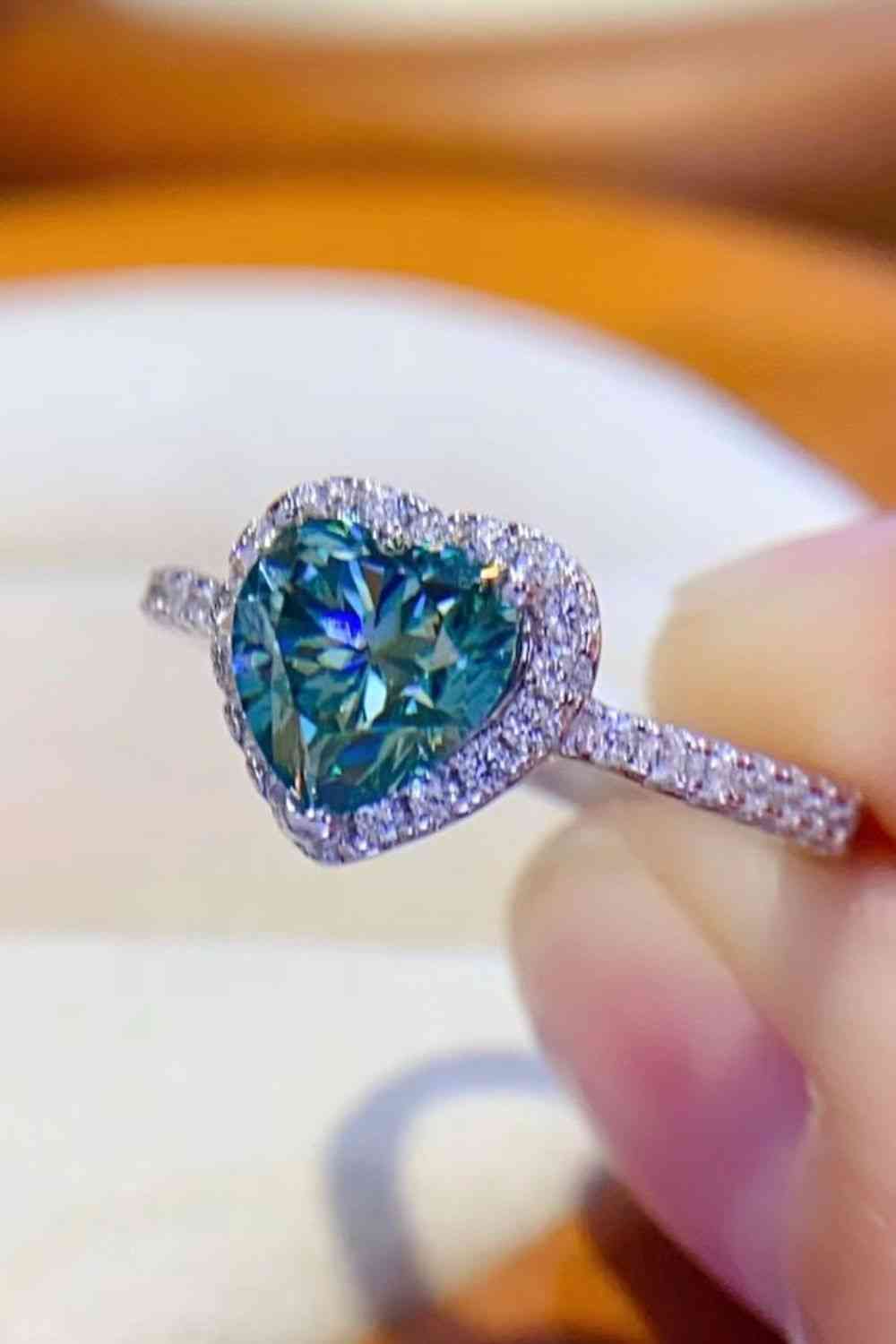 1-Carat Moissanite Heart Ring