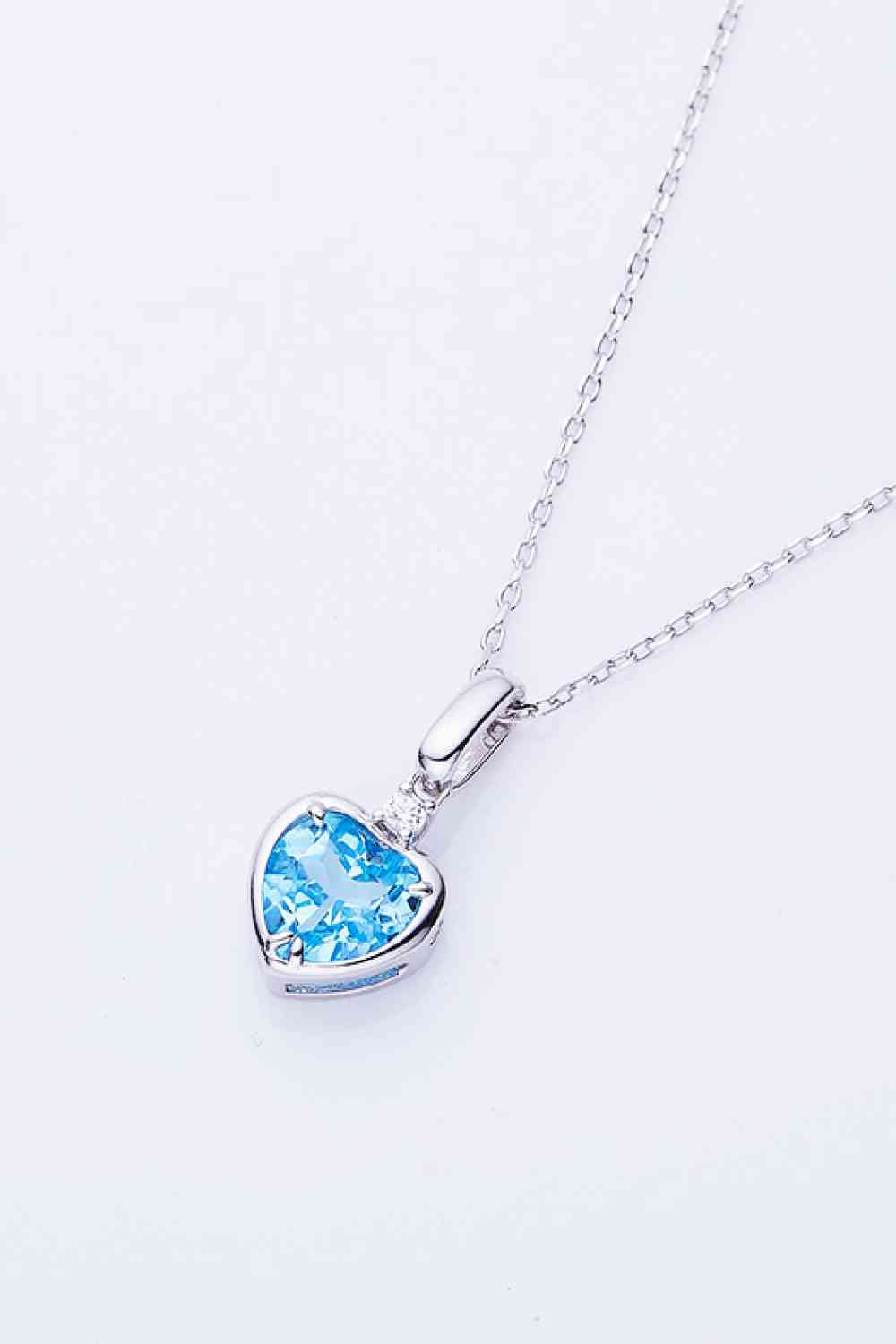 Topaz Heart Pendant Necklace