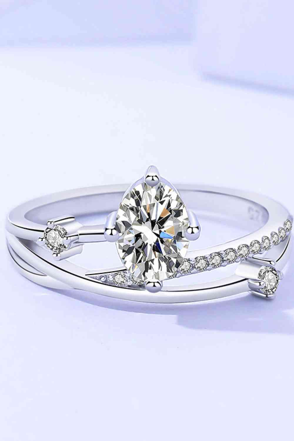 Moissanite Crisscross Ring