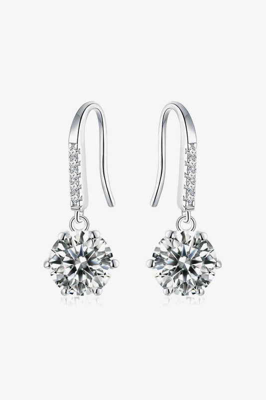 6-Prong Moissanite Drop Earrings