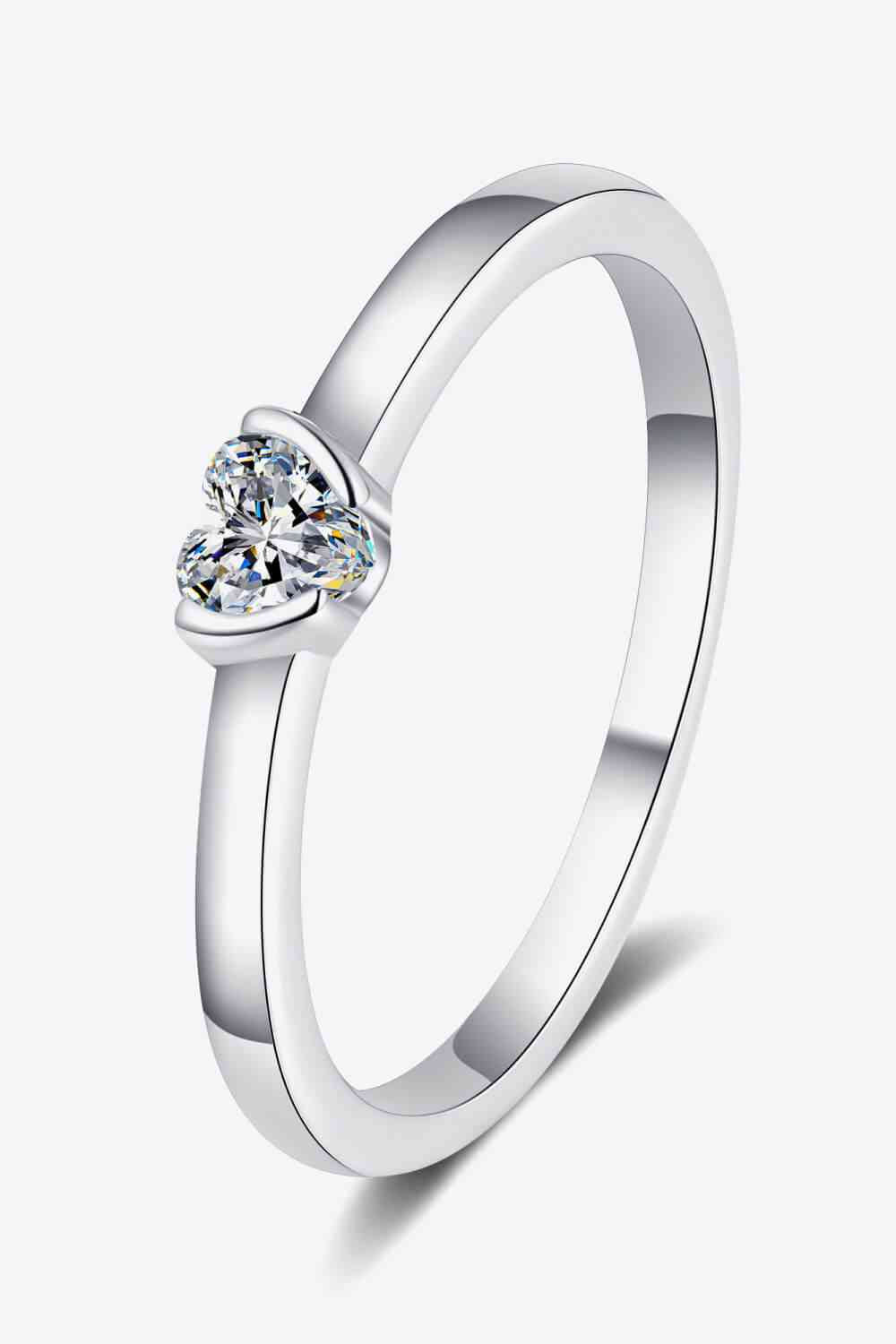 Heart-Shaped Moissanite Solitaire Ring