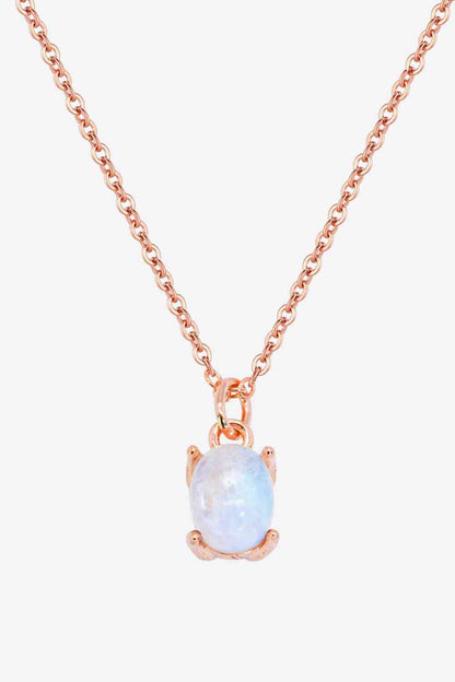 Natural 4-Prong Pendant Moonstone Necklace