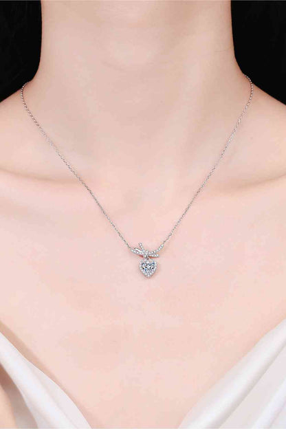 1 Carat Moissanite Heart Pendant Necklace