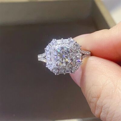 1 Carat Moissanite 925 Sterling Silver Ring