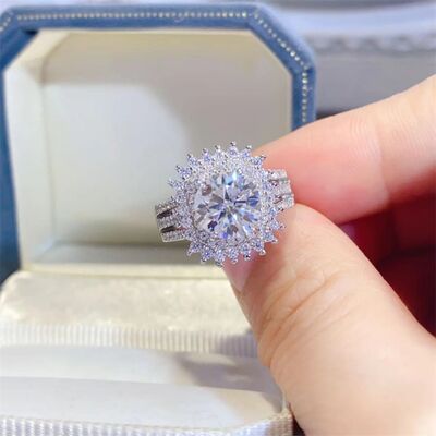 2 Carat Moissanite 925 Sterling Silver Ring