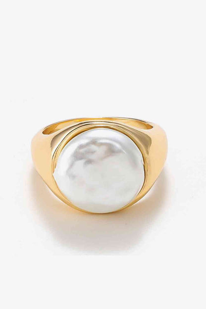 Pearl 18K Gold-Plated Alloy Ring