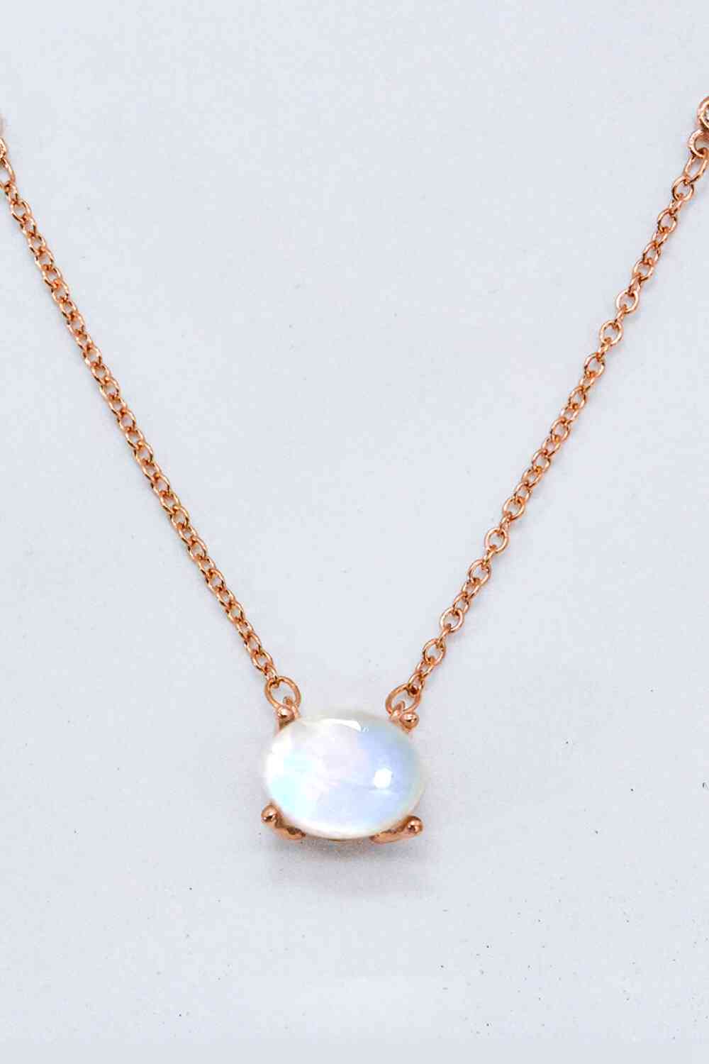 Geometric Moonstone Pendant Necklace