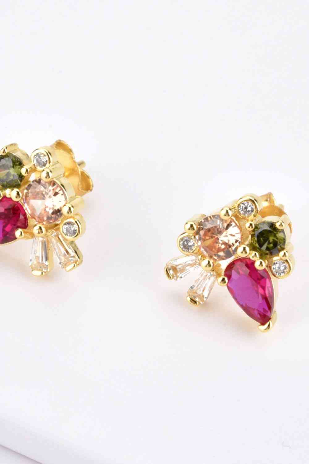 Zircon Decor 925 Sterling Silver Stud Earrings