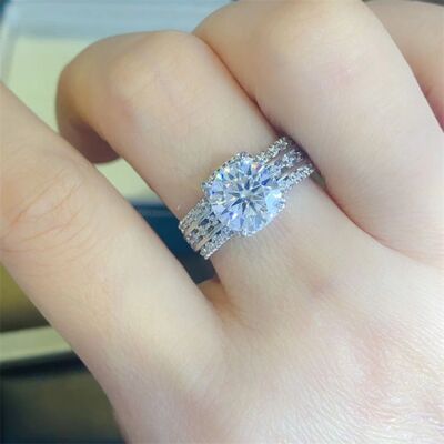 2 Carat Moissanite 925 Sterling Silver Ring