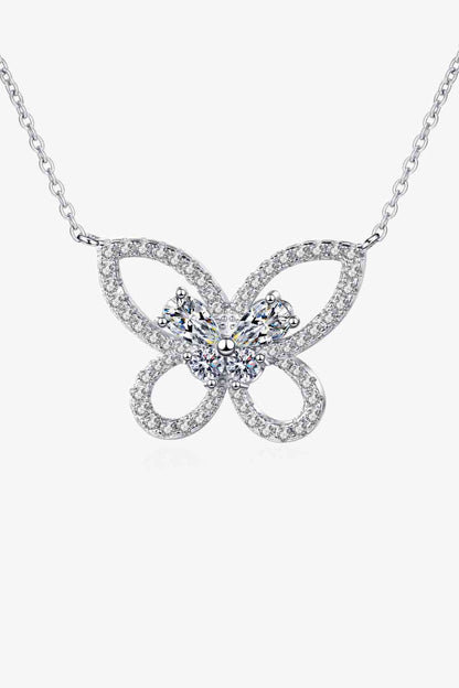 Moissanite Butterfly Pendant Necklace