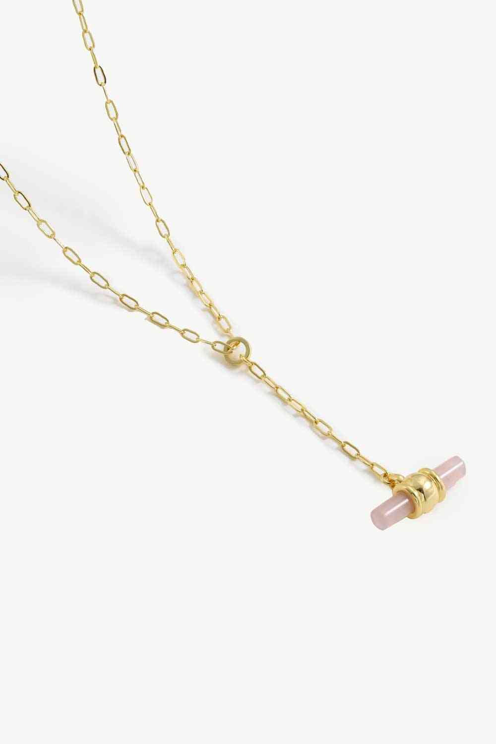 Gold-Plated Bar Pendant OT Chain Necklace