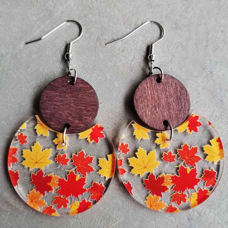 Printed Geometric Drop Earrings