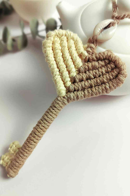 Cotton Cord Key Shape Pendant Necklace