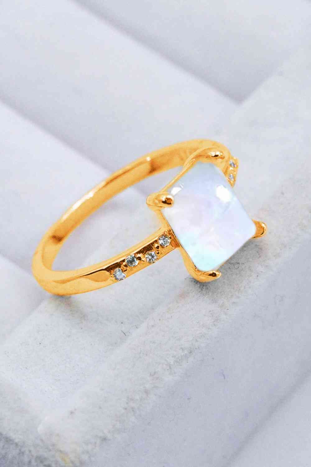 Square Moonstone Ring