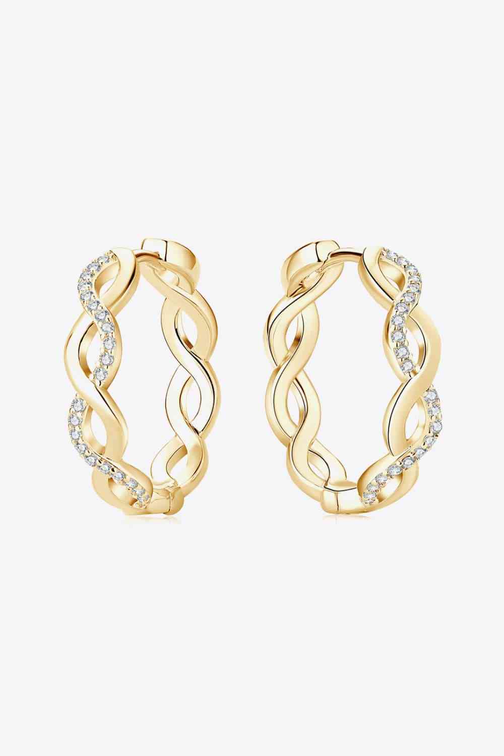 Moissanite Crisscross Hoop Earrings