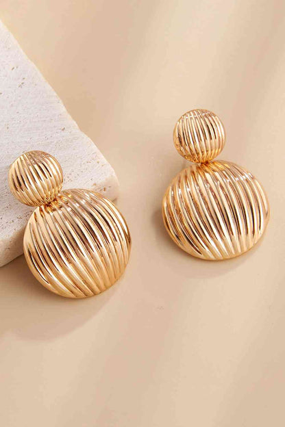 Zinc Alloy Ribbed Earrings