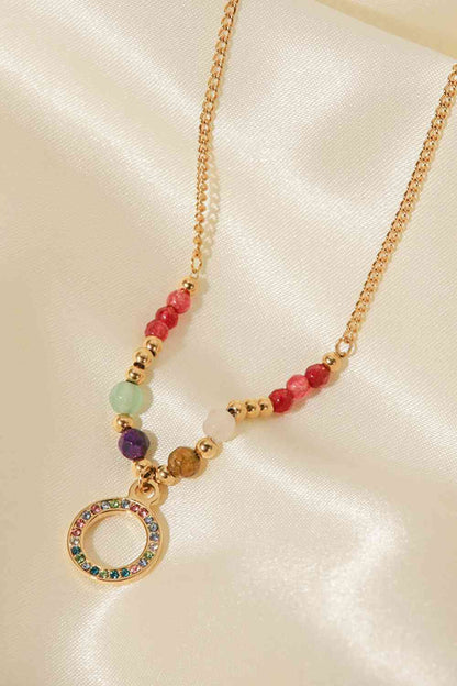 18K Gold-Plated Hoop Pendant Necklace