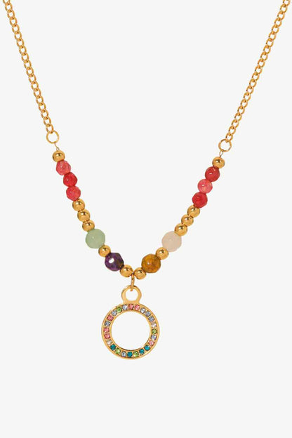 18K Gold-Plated Hoop Pendant Necklace