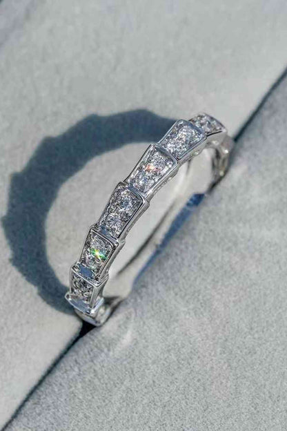 Shiny 3 Carat Moissanite Platinum-Plated Ring