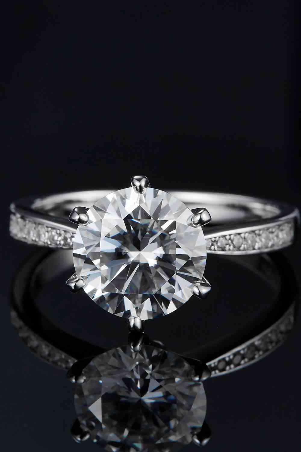 3 Carat Moissanite Side Stone Ring