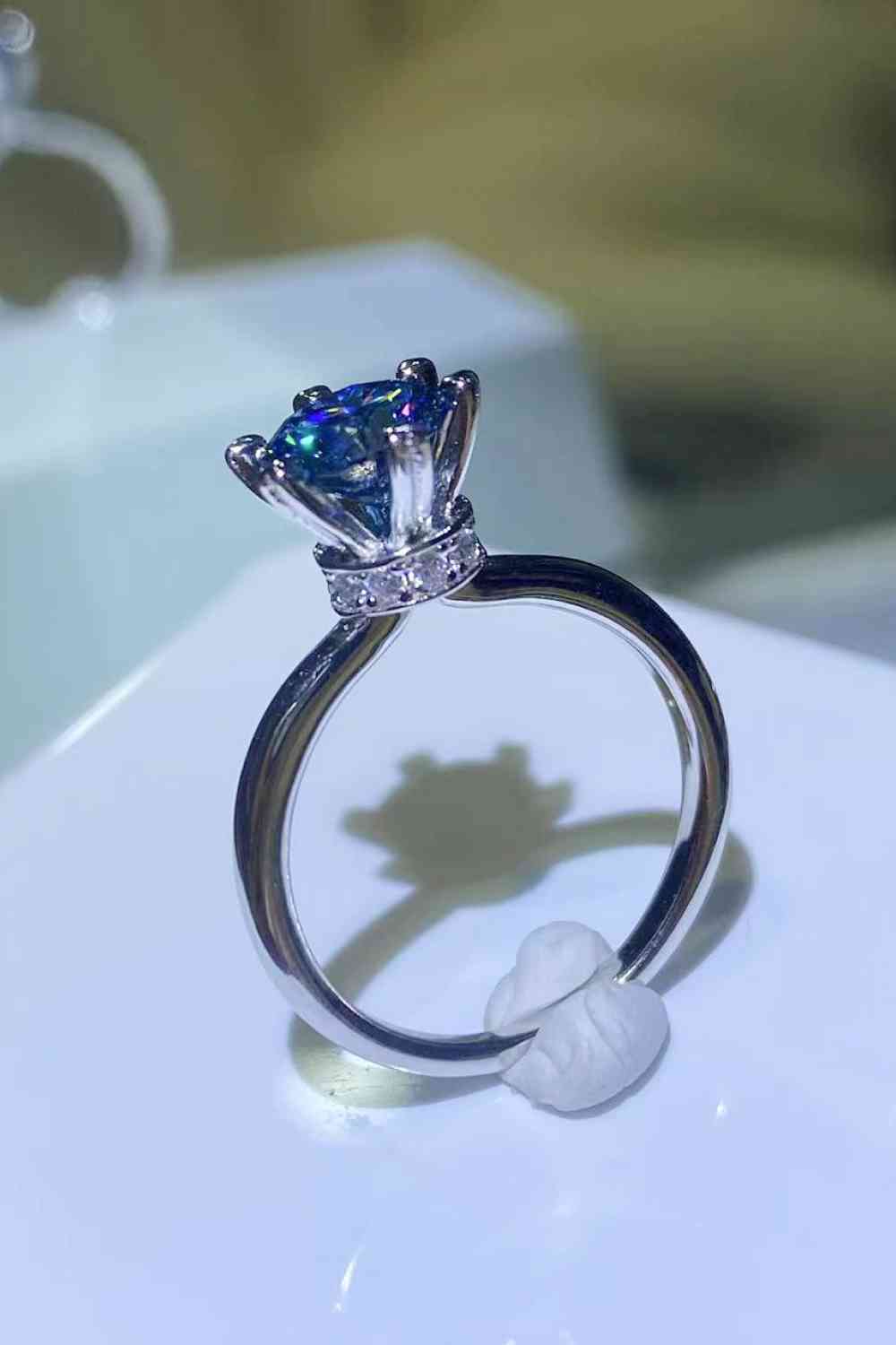 1 Carat Moissanite 6-Prong Solitaire Ring