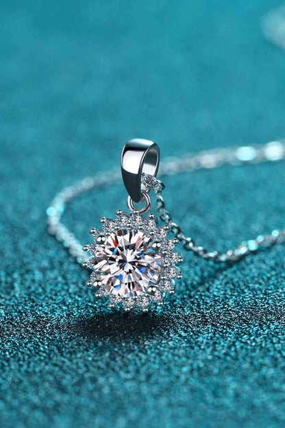 925 Sterling Silver Moissanite Pendant Necklace