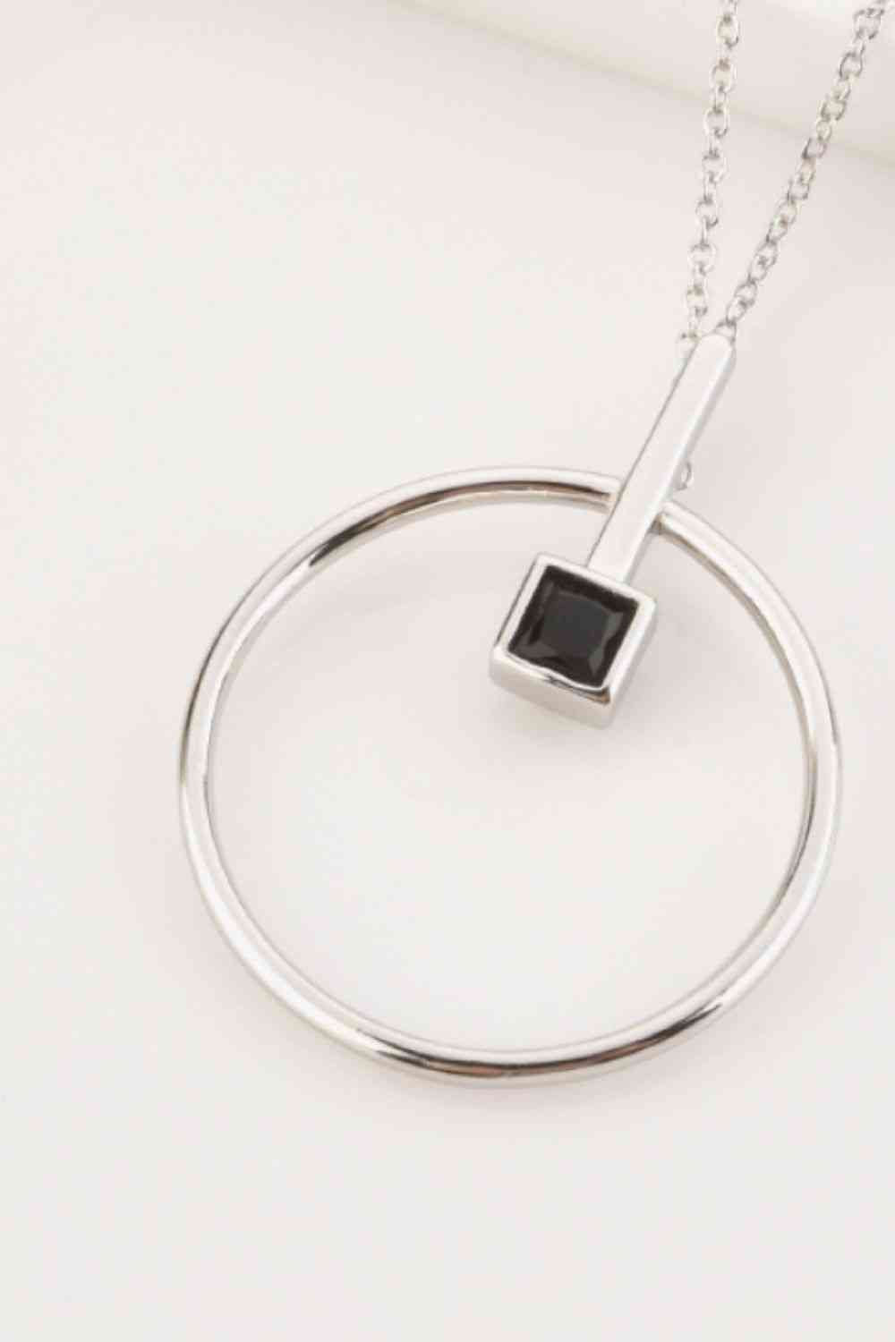 Black Zircon 925 Sterling Silver Necklace