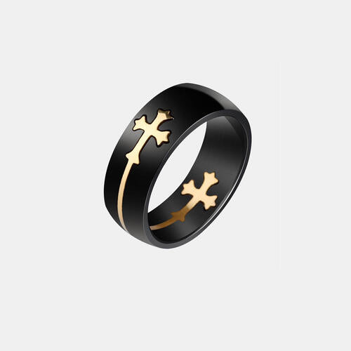 Cross Titanium Steel Ring