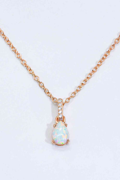 Opal Pendant 925 Sterling Silver Chain-Link Necklace