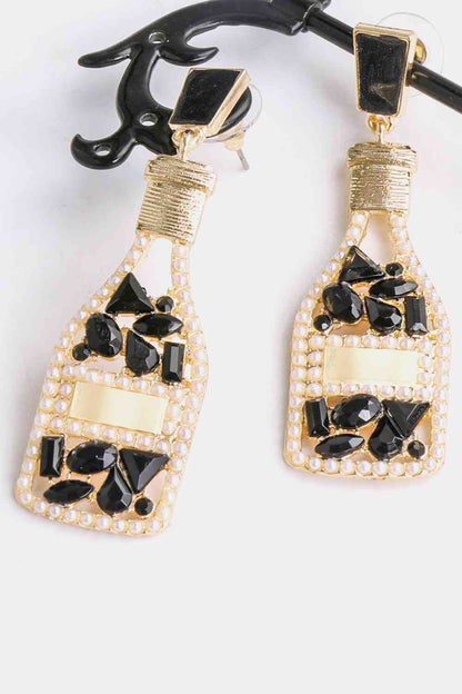 Wine Shape Zinc Alloy Acrylic Dangle Earrings