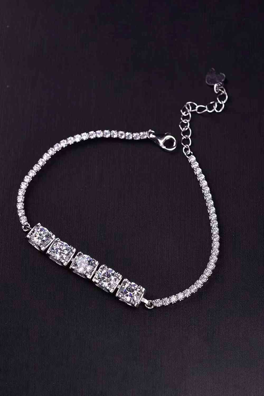 5 Carat Moissanite Lobster Clasp Bracelet