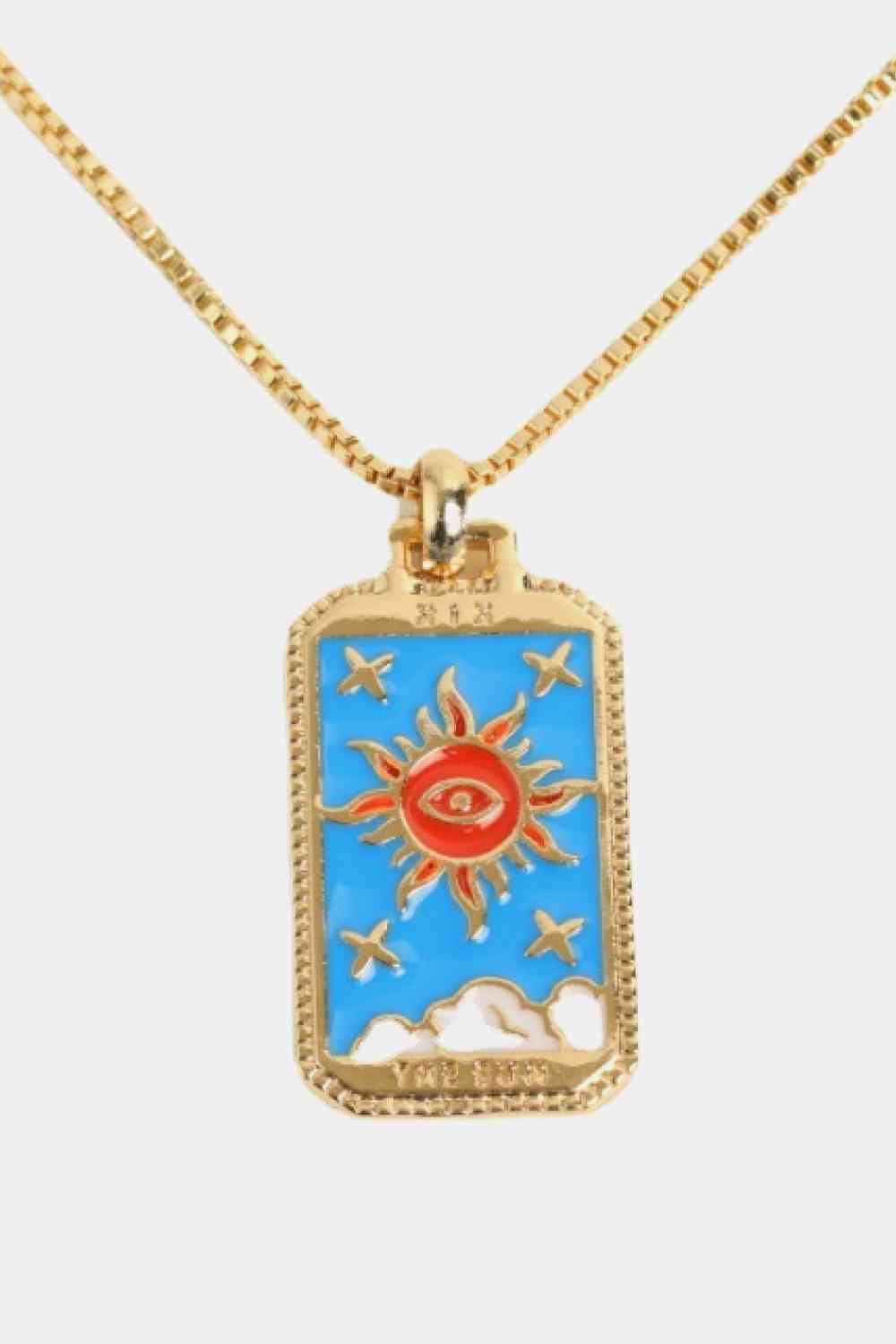 Tarot Card Pendant Copper Necklace