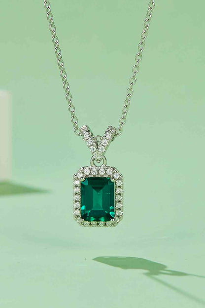 Adored 1.25 Carat Lab-Grown Emerald Pendant Necklace