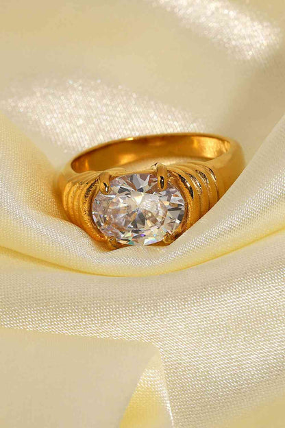 18K Gold Plated Zircon Ring